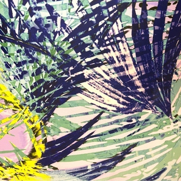 Set of 2: Tropical Palm Print One-Piece Swimsuit & Sea Turtle Chiffon Wrap - Picture 10 of 14